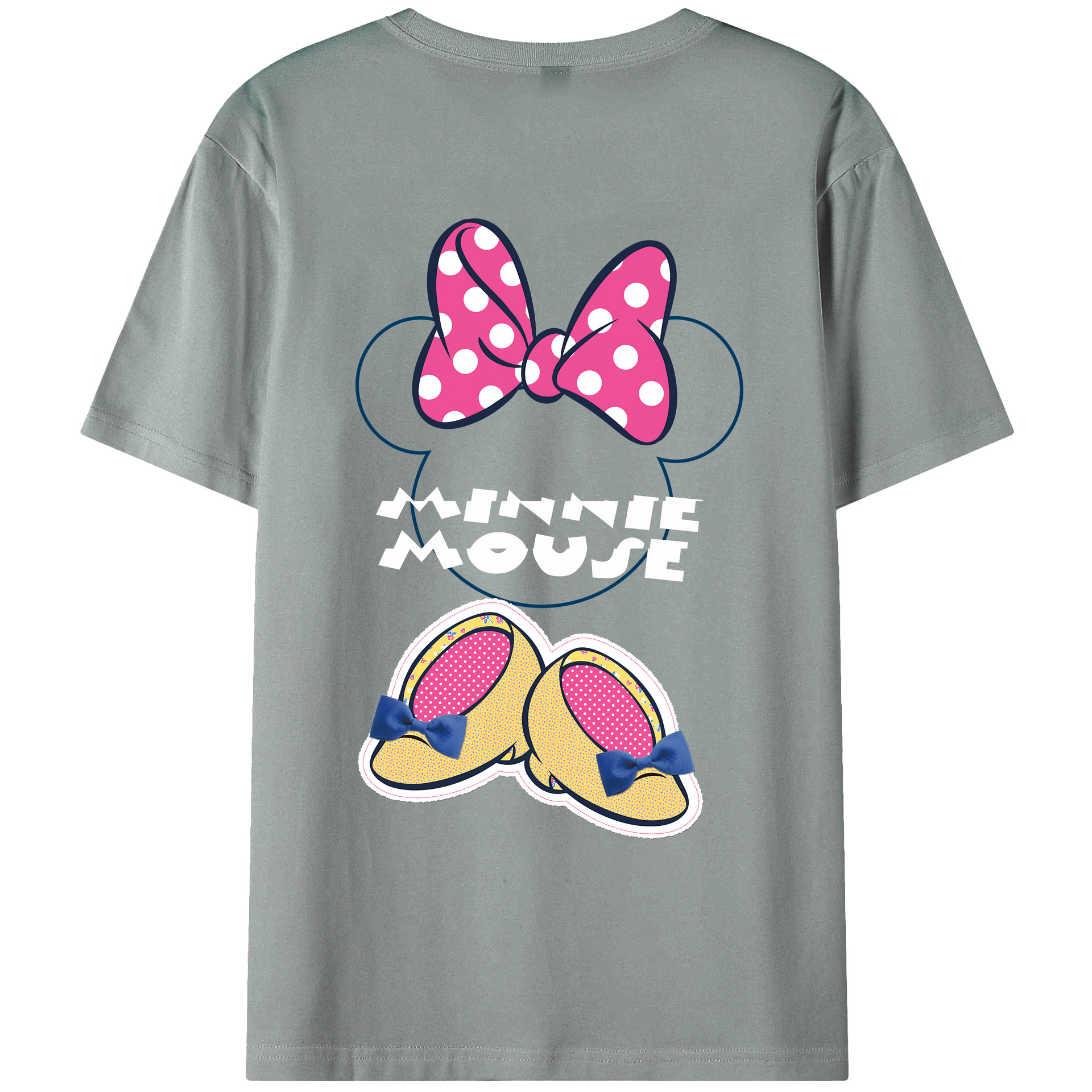 （画像用） ミッキーマウス Mickey Mouse 綿100％ メンズ半袖Tシャツ（バックプリント） 通気性